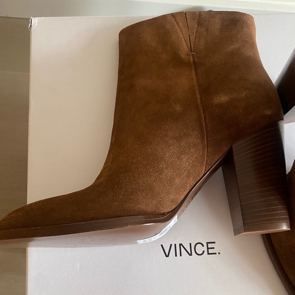 VINCE brown suede ankle boots, size 8 - Picture 6 of 10